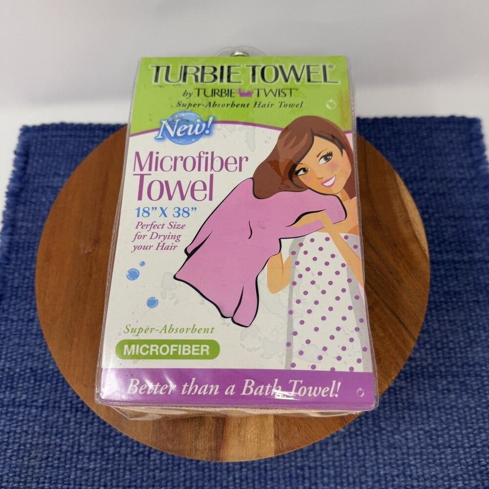 NIB The Original Turbie Twist Microfiber Hair Towel Seen On TV Blue Microfiber
